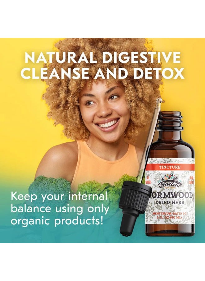 Wormwood Organic Tincture - Natural Intestinal Cleanse and Digestive Cleanse Supplement - Wormwood Herb Extract for Detox - Made in USA - 2 Fl Oz (Wormwood - 2 Fl Oz)