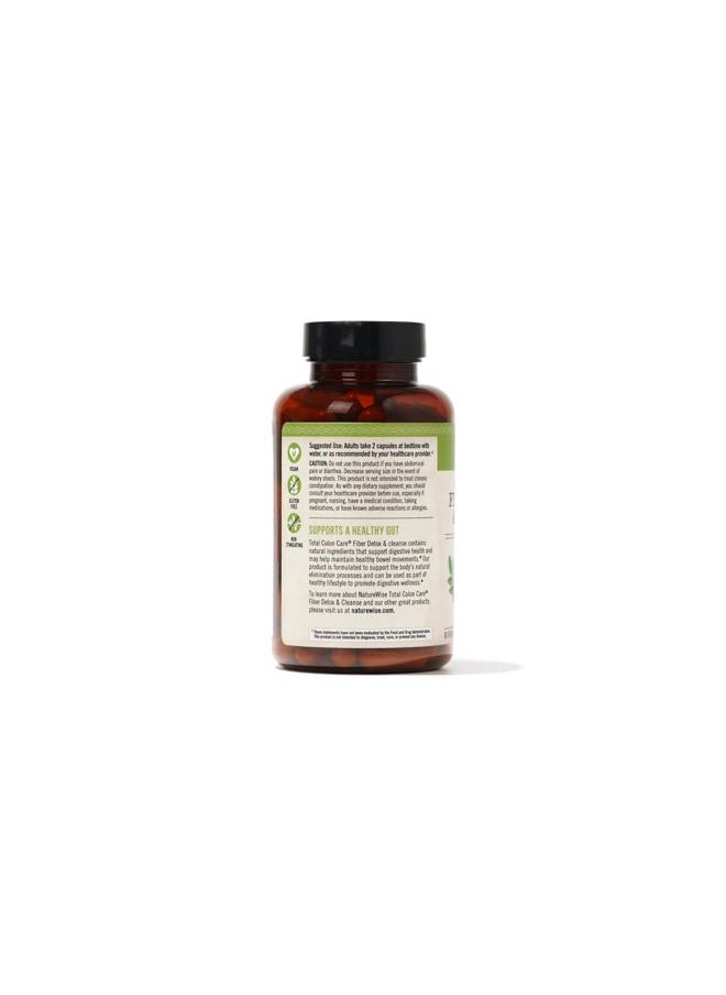 Total Colon Care Fiber Cleanse with Herbal Laxatives, Prebiotics, & Digestive Enzymes for Healthy Elimination, Safe Digestion & Weight, Detox, & Gut Health [1 Month Supply - 60 Count]