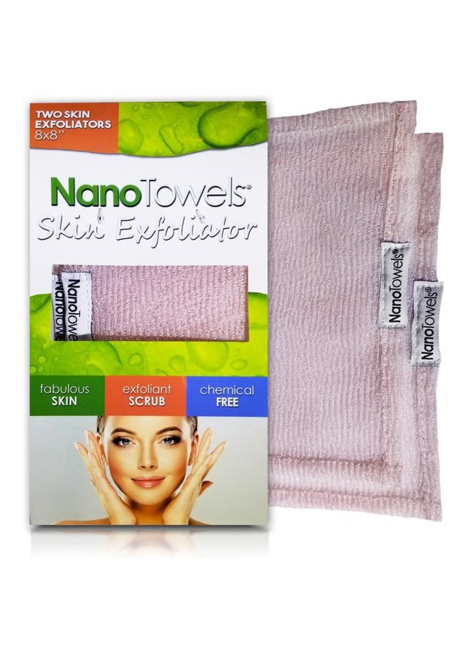Nano Towels Skin Exfoliating Cleanser | Personal Microdermabrasion Face Wash, Pore Toner & Body Scrub Cloth | Chemical Free Dead Skin and Blackhead Remover. Korean Skin Care Secret | 2 Exfoliators