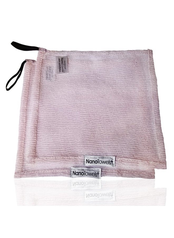 Nano Towels Skin Exfoliating Cleanser | Personal Microdermabrasion Face Wash, Pore Toner & Body Scrub Cloth | Chemical Free Dead Skin and Blackhead Remover. Korean Skin Care Secret | 2 Exfoliators