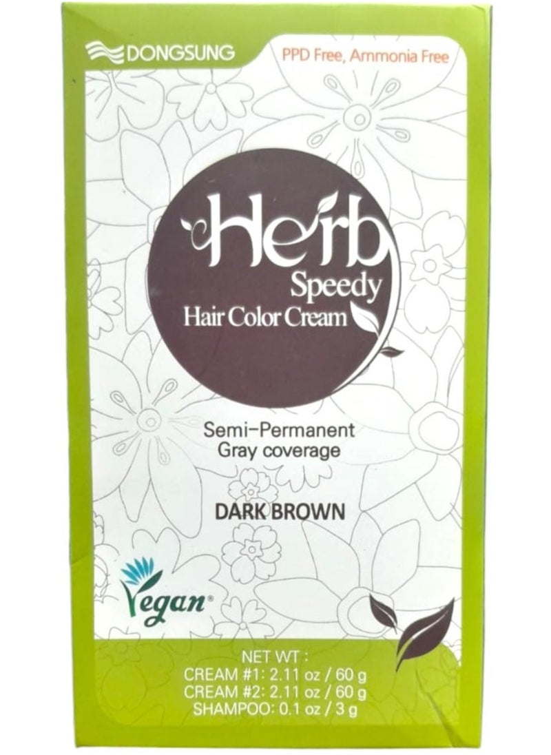 Herb Speedy Hair Color Cream (Dark Brown)