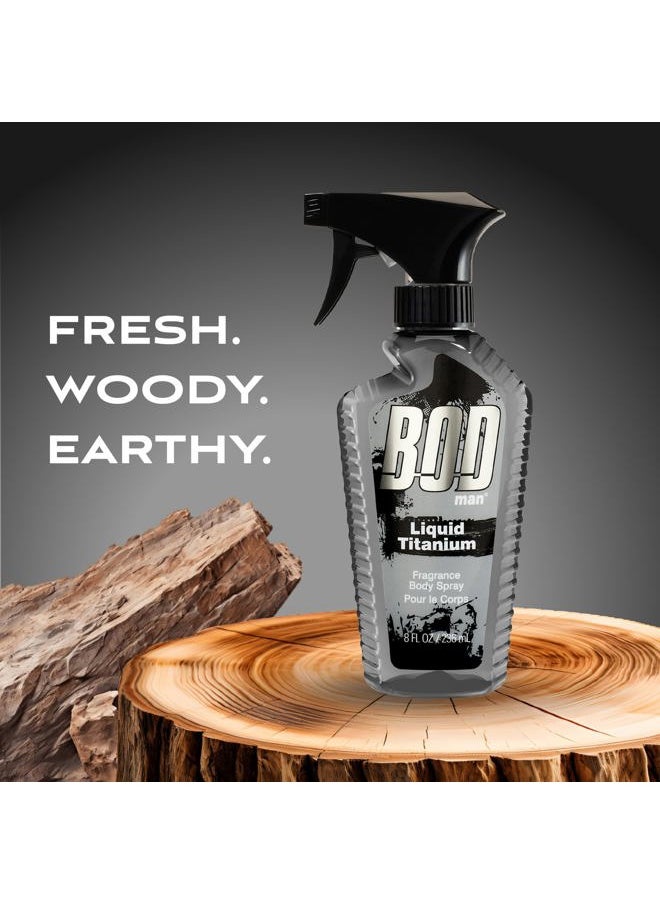 BOD Man Fragrance Body Spray, Liquid Titanium, 8 fl oz