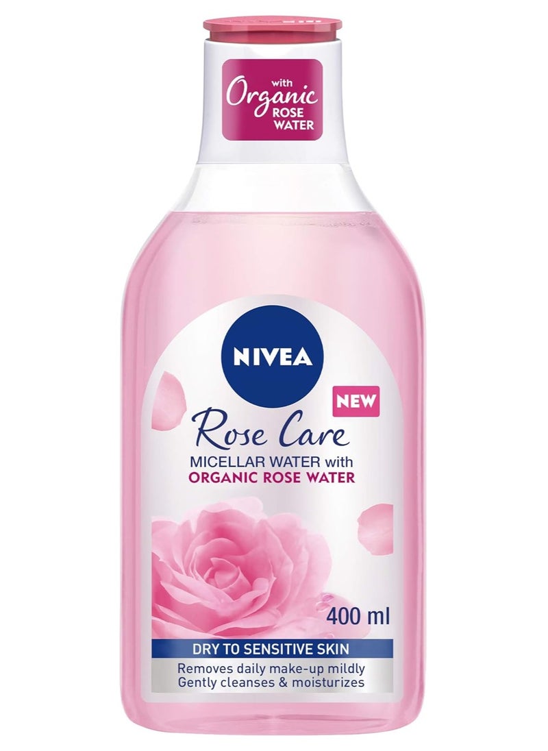 Face Micellar with Organic Rose Water Makeup Remover, Rose Care Dry and Sensitive Skin, 400ml