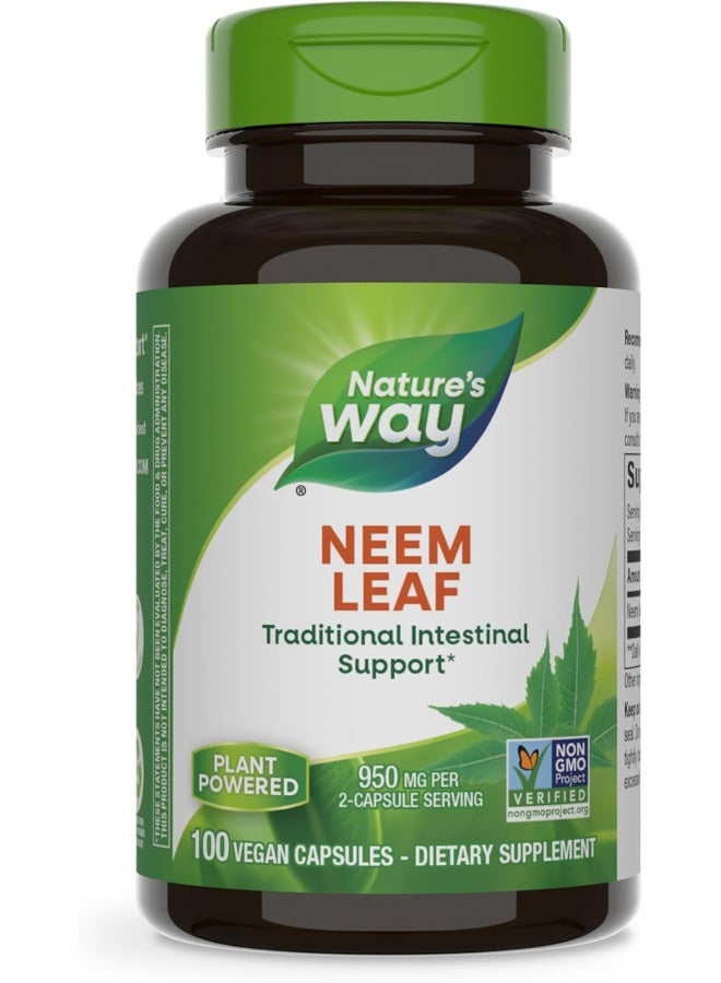 Neem Leaf, 950mg - 100 Vegan Capsules Packaging May Vary