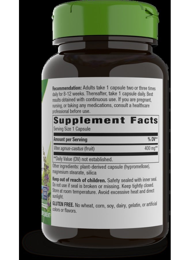 Vitex Fruit 400mg - 100 Vegan Capsules Packaging May Vary