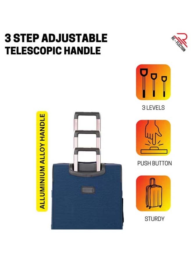 Reflection 20 Inch Crinkle Carryon Suitcase Lightweight Vertical Series Travel Soft Luggage Trolley with 36L Storage Capacity and 4 Spinner Wheels Grey