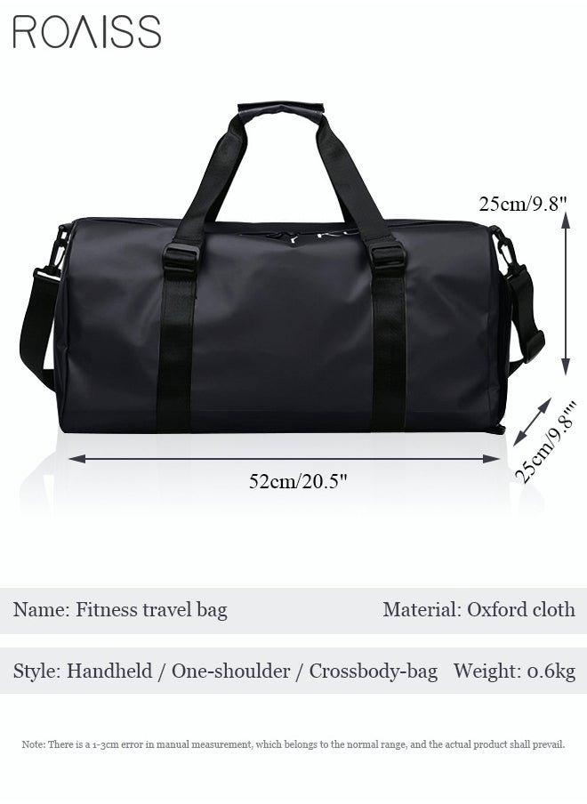 Unisex Gym Duffel Bag Shoes Compartment Lightweight Waterproof Multipurpose Large Capacity Outdoor Luggage Handbag for Fitness Sports Swimming Travel Black