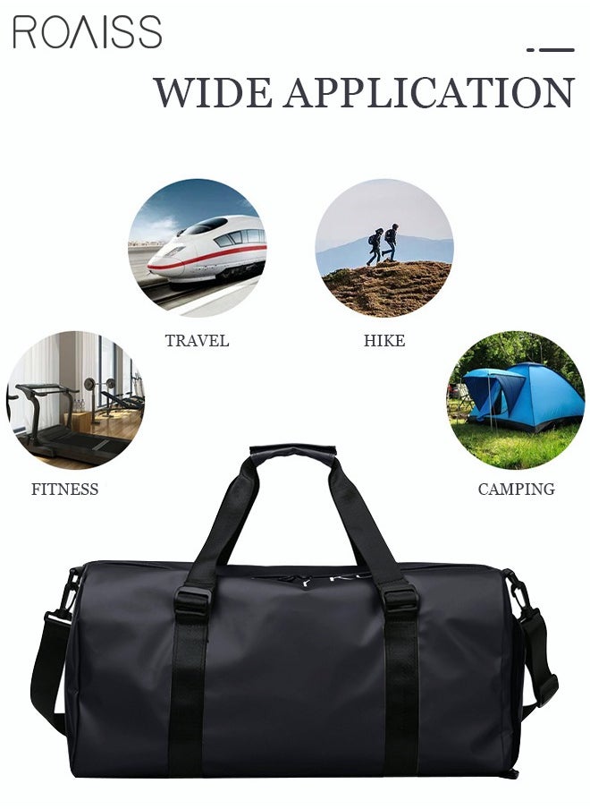 Unisex Gym Duffel Bag Shoes Compartment Lightweight Waterproof Multipurpose Large Capacity Outdoor Luggage Handbag for Fitness Sports Swimming Travel Black