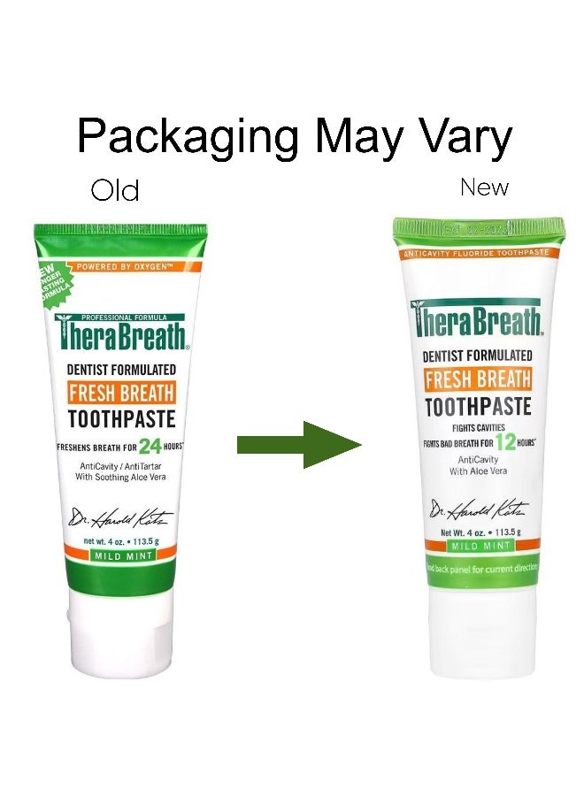 Toothpaste, Mild Mint, 4 Oz Packaging May Vary 113.5grams