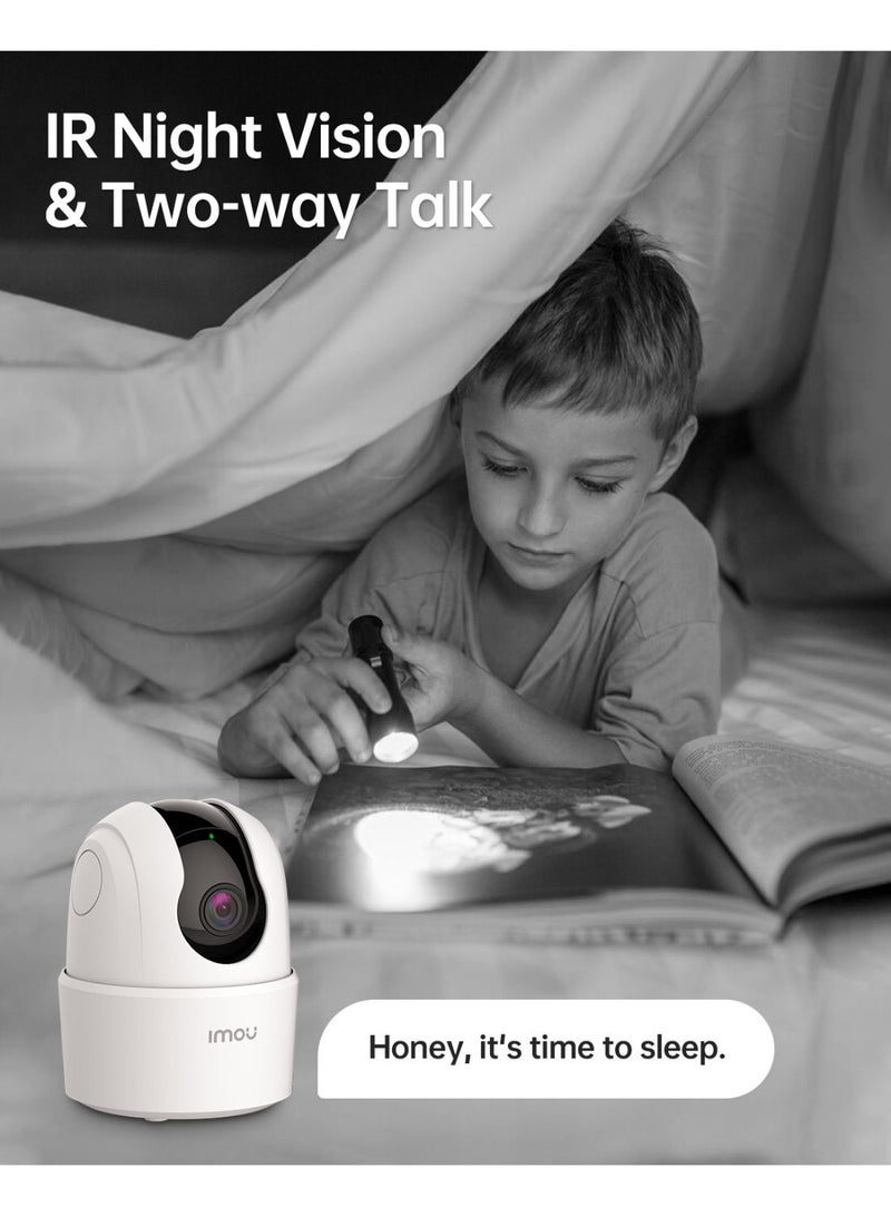 360 Degree Smart Security Camera (White) / Up to 256GB SD Card Support / 1080P Full HD / Privacy Mode / Alexa Google Assistant / Motion Detection & Human Detection / 2-Way Audio / Night Vision