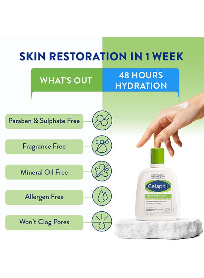 Moisturizing Lotion, Face And Body Moisturizer For Men And Women, Normal To Dry Sensitive Skin, Unscented 200ml