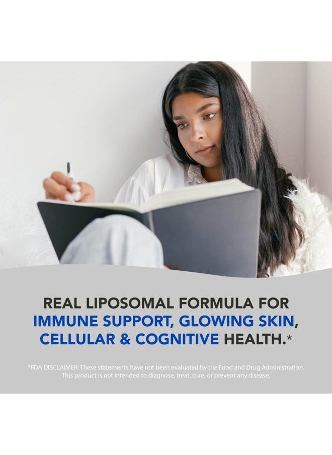 Liposomal Glutathione Supplement. Liquid Reduced Setria 500mg. Immune Support, Brain Health, Liver Detox, Skin Health. Phosphatidylcholine from Non-GMO Sunflower Lecithin. Soy-Free & Vegan.