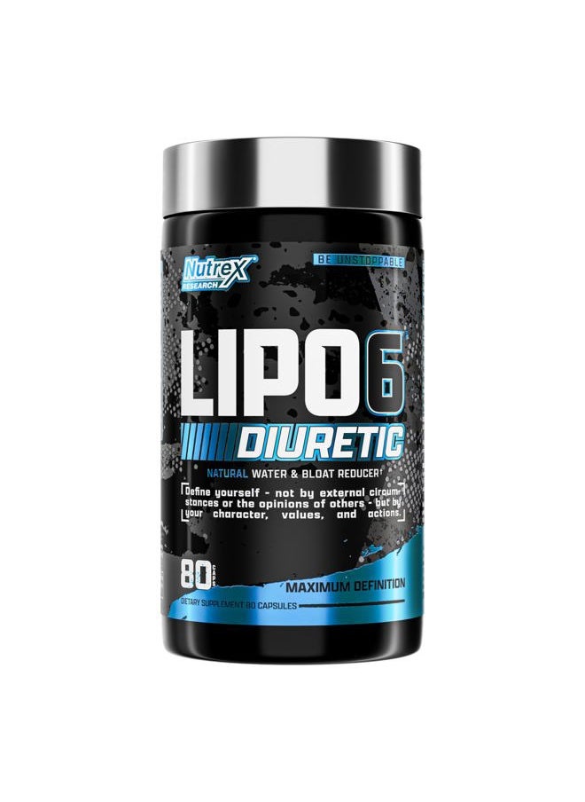 Lipo 6 Black Diuretic Water Pills (80 Caps) - Diuretics Reduce Bloat, Water Weight & Enhances Muscle Definition - Water Pill Bloating Relief - Diuretics for Water Retention Pills