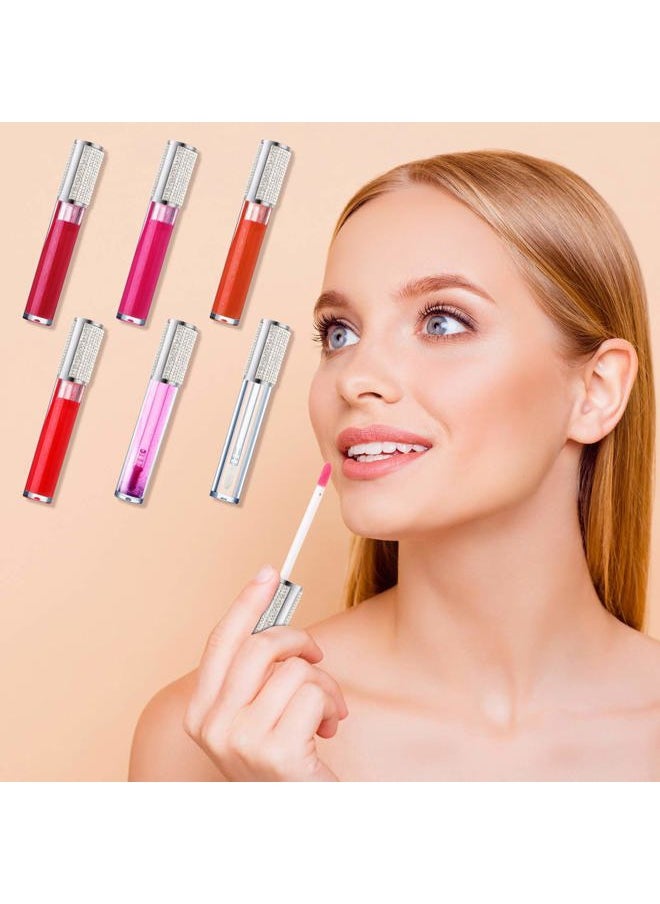 12 Pcs 5 ml Rhinestone Lip Gloss Tubes Crystal Lip Balm Tubes for Empty Bottles Refillable Rhinestone Container Plastic Cosmetic Bottles