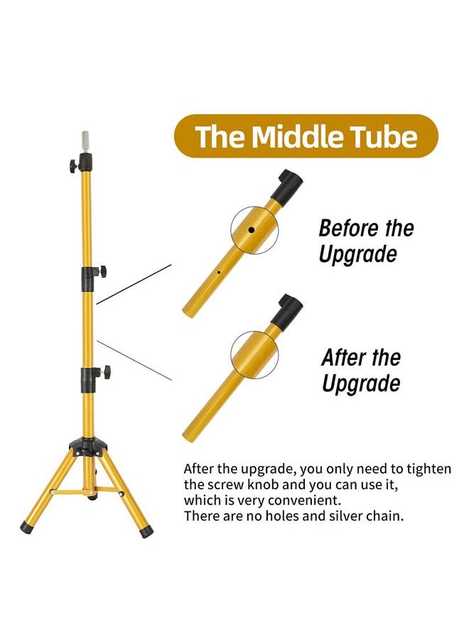 55 Inch Wig Stand - Adjustable Mannequin Head Stand Tripod with Stainless Steel Base and Tool Tray
