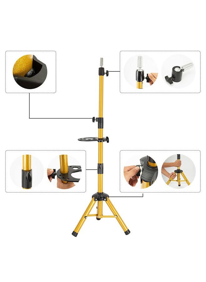 55 Inch Wig Stand - Adjustable Mannequin Head Stand Tripod with Stainless Steel Base and Tool Tray