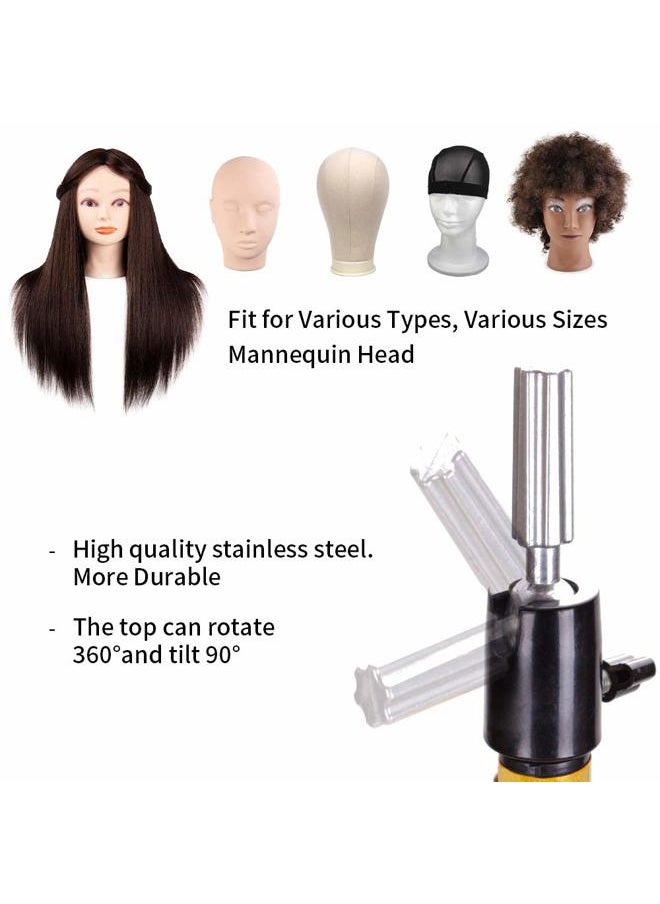 55 Inch Wig Stand - Adjustable Mannequin Head Stand Tripod with Stainless Steel Base and Tool Tray