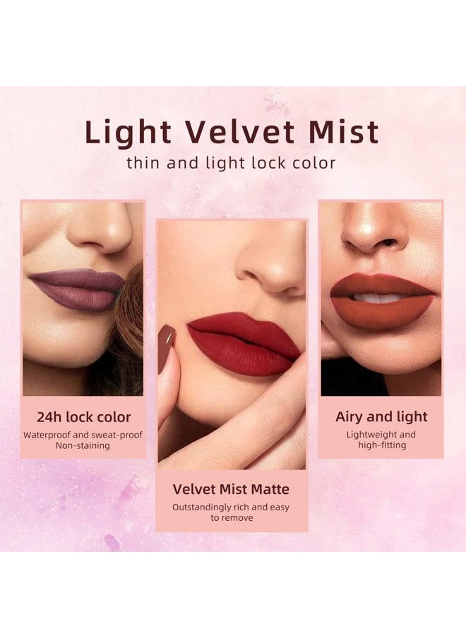 12Pcs Matte Lipstick Lip Makeup Kit, Velvety Liquid Lipstick Waterproof Long Lasting Durable Nude Zodiac Signs Lip Gloss Beauty Cosmetics Gift Box Makeup Set Kit (12 Piece Set)