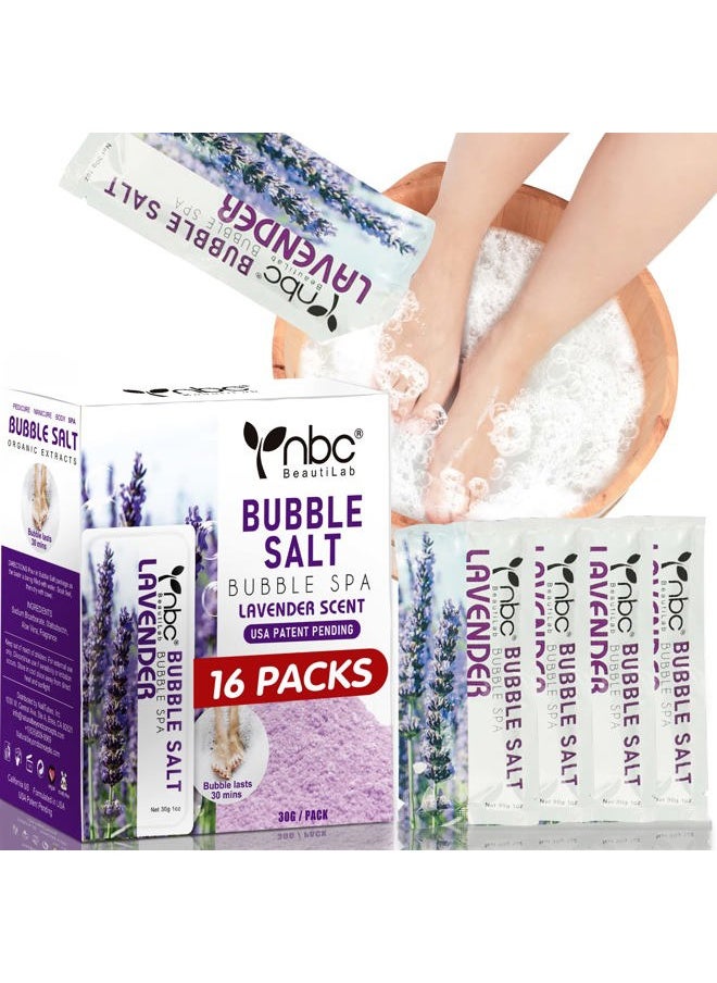 Pedicure Foot Soak, Foot Spa Soak, Pedicure Kit, Bubble Foot Bath For Tired & Dry Cracked Feet, Athletes Feet, Odor Foot and Softens Calluses, Foot Soak 16 Packs A Box, Lavender
