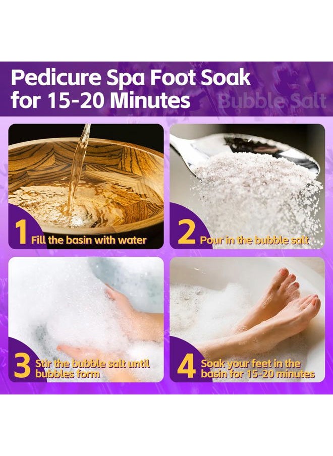Pedicure Foot Soak, Foot Spa Soak, Pedicure Kit, Bubble Foot Bath For Tired & Dry Cracked Feet, Athletes Feet, Odor Foot and Softens Calluses, Foot Soak 16 Packs A Box, Lavender