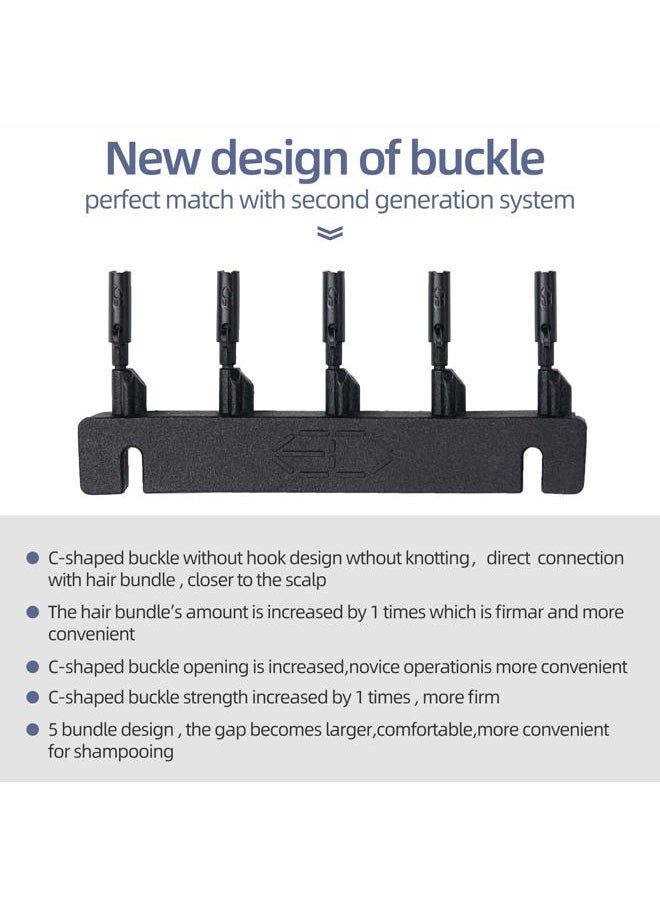 C-shaped Buckle for 2nd Generation 6D Hair Extensions Machine, Human Hair No-Trace Hair Extensions Kit Tool (40pcs) connect