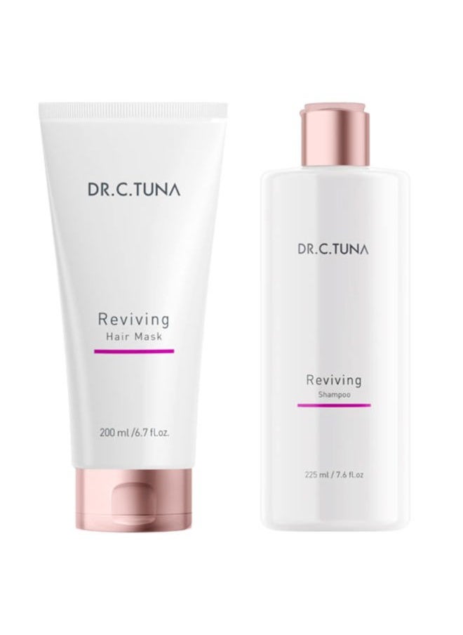 Dr C Tuna Advanced Reviving Shampoo & Hair Mask with Capixyl & Trichogen for Hair Growth, 7.6 fl oz / 225 ml Shampoo & 6.7 fl oz / 200 ml Mask, Paraben Free, Natural Scent, Unisex-Adults
