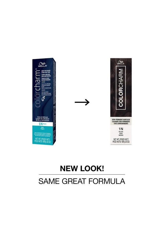 COLORCHARM Demi Permanent Hair Color, 1N Black, Gloss, Refresh & Tone, 2 Fl Oz