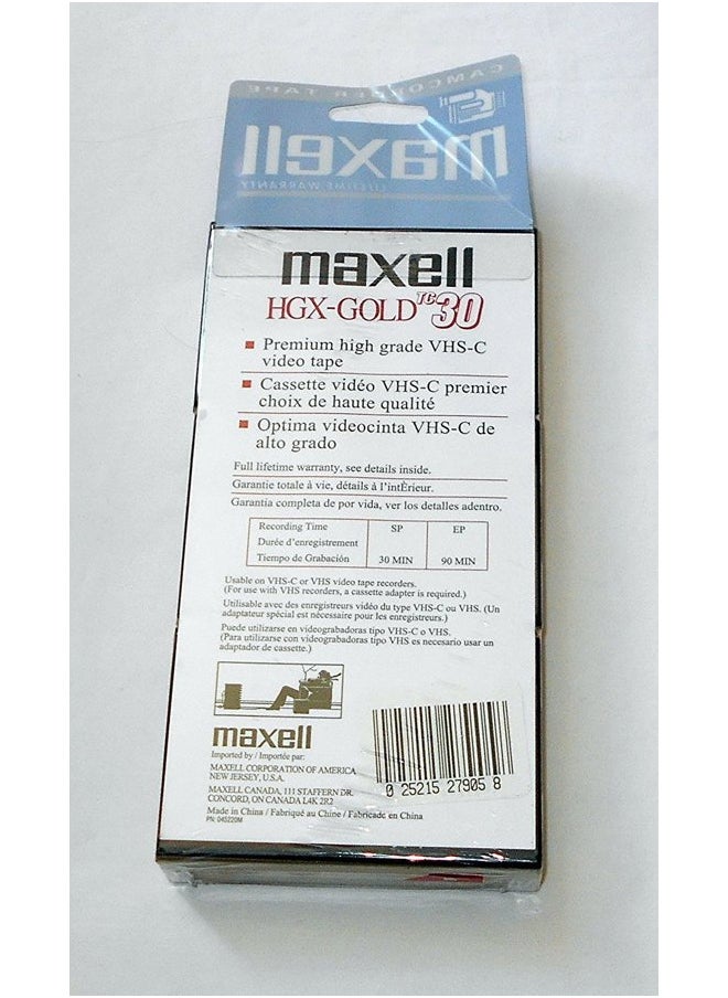 VHS-C TC-30 HGX-Gold Camcorder Videocassette (3pk)