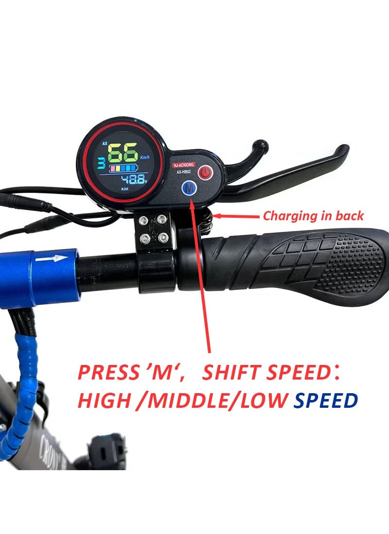 V10 Pro 1200W High Speed Electric Scooter For adult & Kids 36V/12Ah, Off-Road Tires, Dual Suspension, Front & Rear Disc Brakes, Triple Led Lights, Easy Foldable 21kg Aluminum Frame,Load 120kg，Powerful E-Bike Urban Mobility，Blue