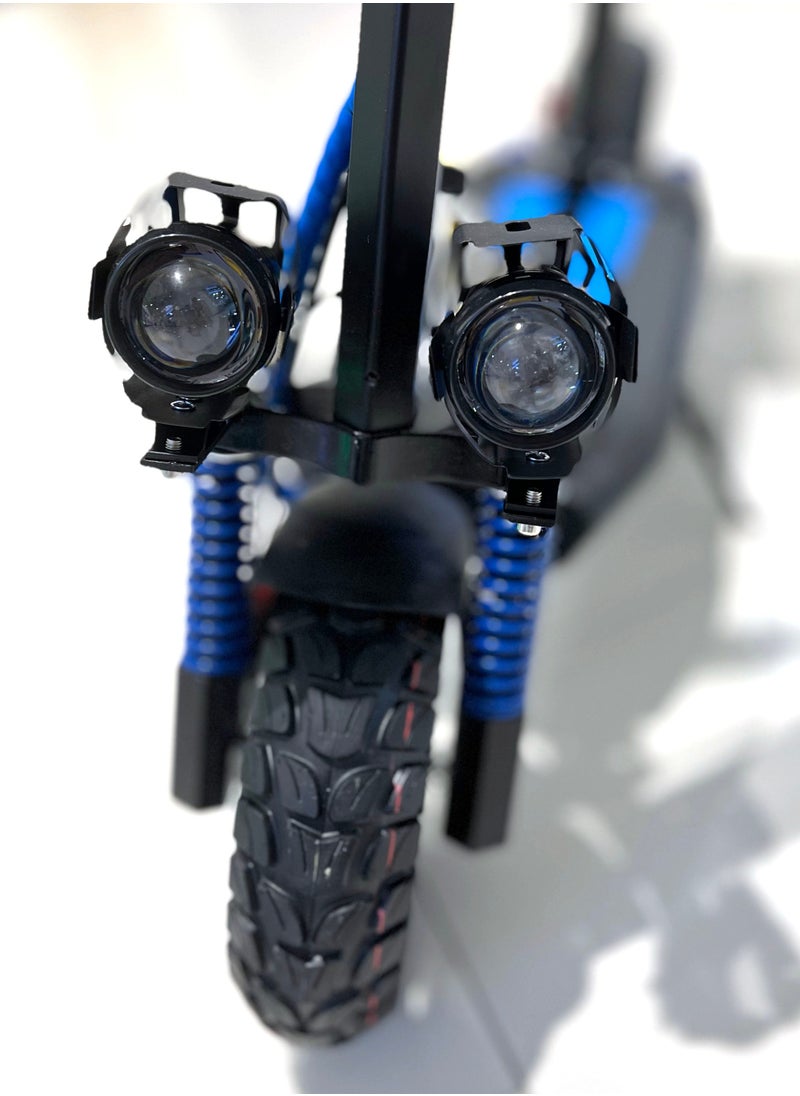 V10 Pro 1200W High Speed Electric Scooter For adult & Kids 36V/12Ah, Off-Road Tires, Dual Suspension, Front & Rear Disc Brakes, Triple Led Lights, Easy Foldable 21kg Aluminum Frame,Load 120kg，Powerful E-Bike Urban Mobility，Blue
