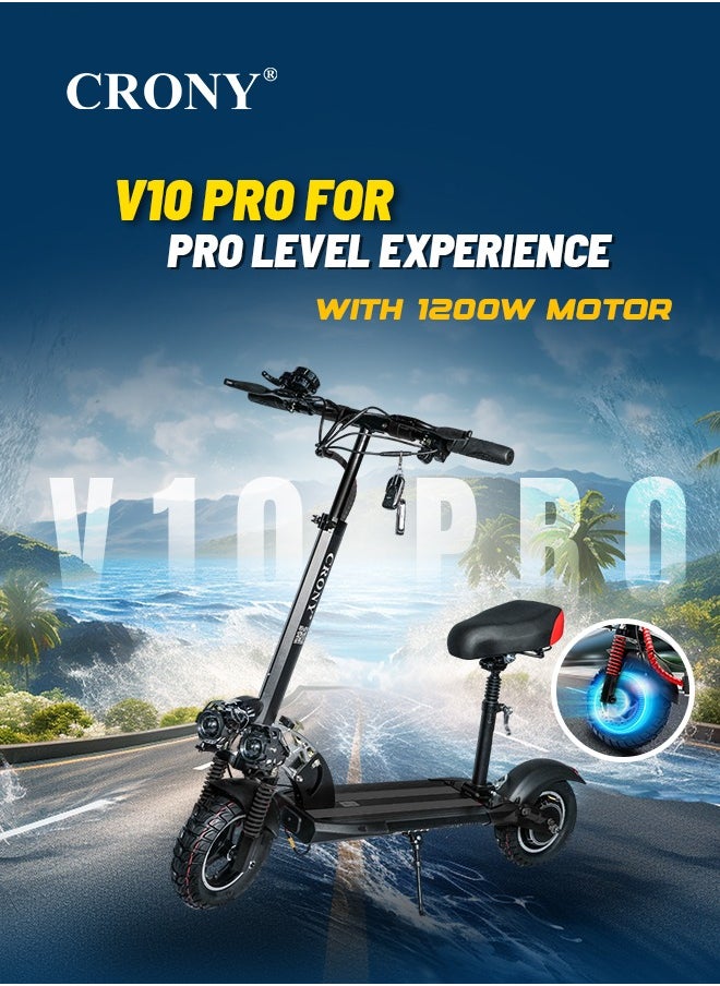 V10 Fast Speed E-Scooter 1200w Motor 48v/12ah,10