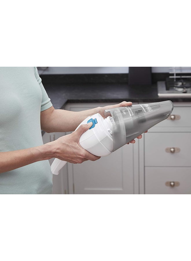 Cordless Handheld Portable Vacuum Cleaner, 3.6V, Lithium-Ion Battery 1.5Ah, 8AW Suction Power, 325ml Visible Dirt Bowl, Quick and Easy Cleaning, 5.4 W NVC115JL-B5 White/Grey