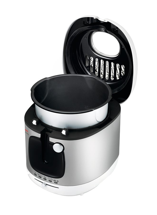 Deep Fryer | Mega |Large capacity | Removable Bowl | Autoatic Lid Opening System | Adjustable Thermostat | Viewing Window |  2 Years Warranty 2 kg 2100 W AM480027 White/Silver/Black
