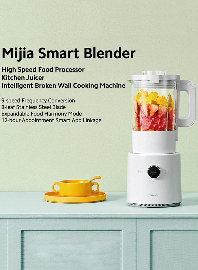 Versatile Smart Blender & Food Processor Hot & Cold Dual-Mode Blending, 9-Speed Precision Control, Ultra-Sharp 8-Leaf Stainless Steel Blade, OLED Touch Display, High-Power Motor, Smart App Connectivity for Effortless Cooking & Smoothies 800 - 950 W MPBJ001ACM-1A White