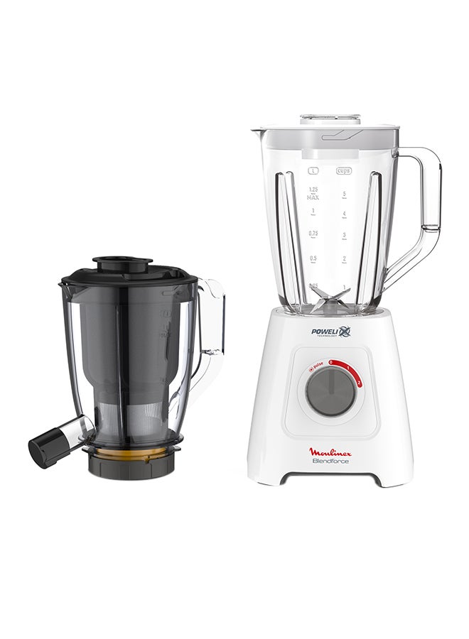 Blendforce 2 in 1, Blender with Juicer Jar, Plastic Jug, Healthy, Convenient 2 L 600 W LM42Q127 White / Black / Red