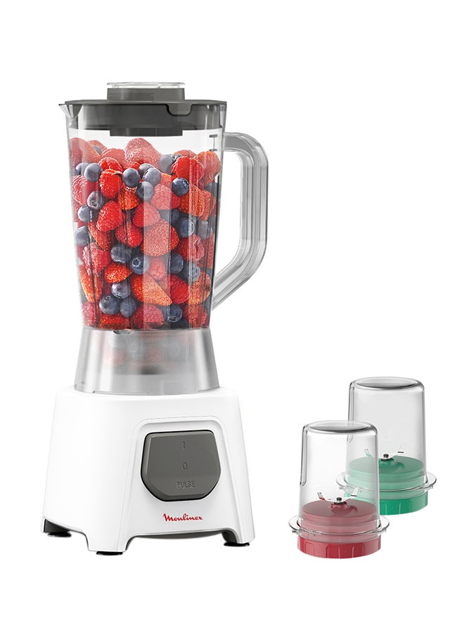 Blender | Blendeo+  Blender Smoothie Maker | Mixer | 2 Attachements | Ice Crush Technology | Duraforce Label | Durable Blending Performance | 1 Speed | Pulse Function | 2 Years Warranty 1.5 L 450 W LM2B3127 White / Gray