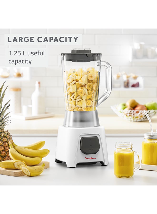 Blender | Blendeo+  Blender Smoothie Maker | Mixer | 2 Attachements | Ice Crush Technology | Duraforce Label | Durable Blending Performance | 1 Speed | Pulse Function | 2 Years Warranty 1.5 L 450 W LM2B3127 White / Gray