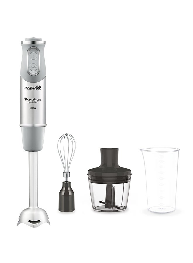 Hand Blender | Quickchef Lite Hand Stick Blender |  20 speeds | 500ml chopper | beaker | Stainless Steel | 2 Years Warranty DD656D27 Stainless steel / Quartzite