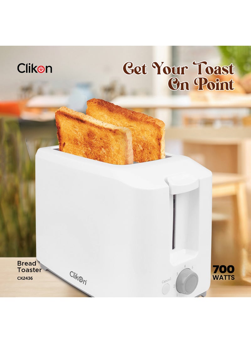 Bread Toaster 2 Slices 700W 700 W CK2436 White