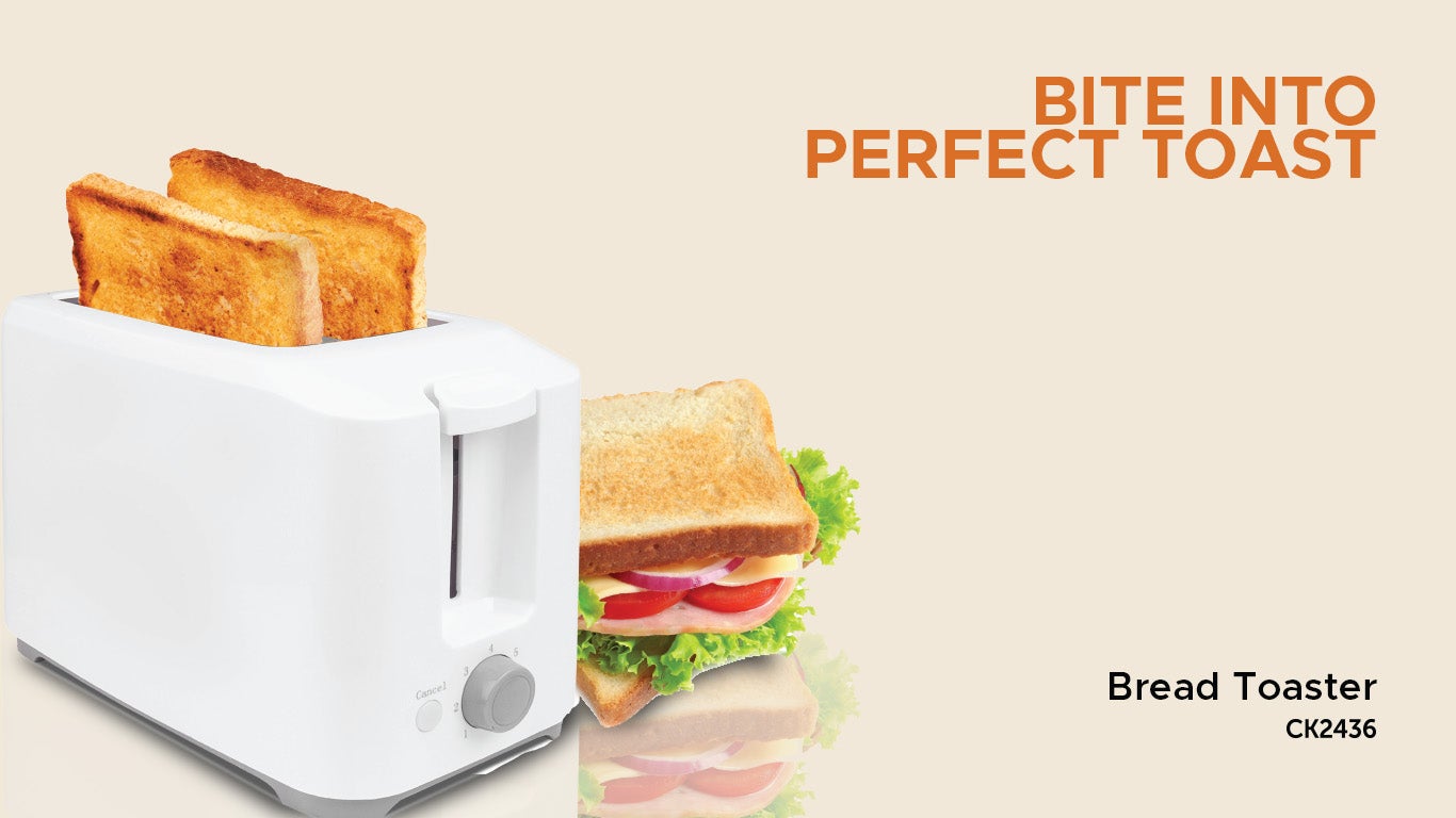 Bread Toaster 2 Slices 700W 700 W CK2436 White