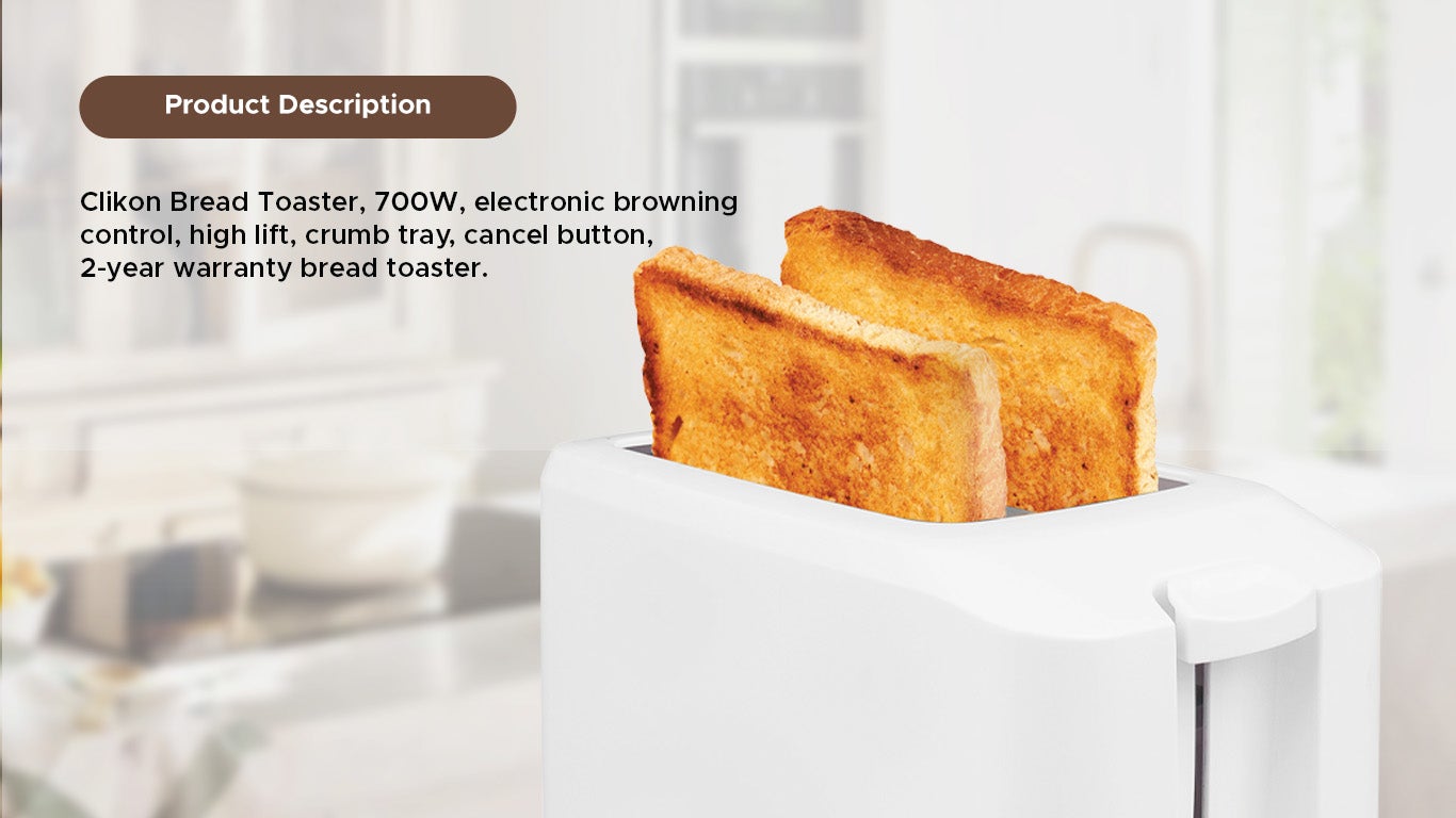Bread Toaster 2 Slices 700W 700 W CK2436 White