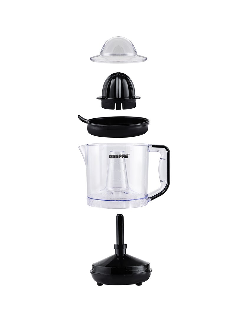 1 L Citrus Juicer 25 W| Set includes 2  Cones, Jar and a Transparent Lid| Automatic Juicer for making Orange Juice, Lemon, and so on| Plastic Body with Non-Slip Feet| 2 Years Warranty 1 L 25 W GCJ9900N Yellow/White