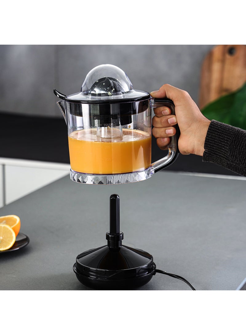 1 L Citrus Juicer 25 W| Set includes 2  Cones, Jar and a Transparent Lid| Automatic Juicer for making Orange Juice, Lemon, and so on| Plastic Body with Non-Slip Feet| 2 Years Warranty 1 L 25 W GCJ9900N Yellow/White