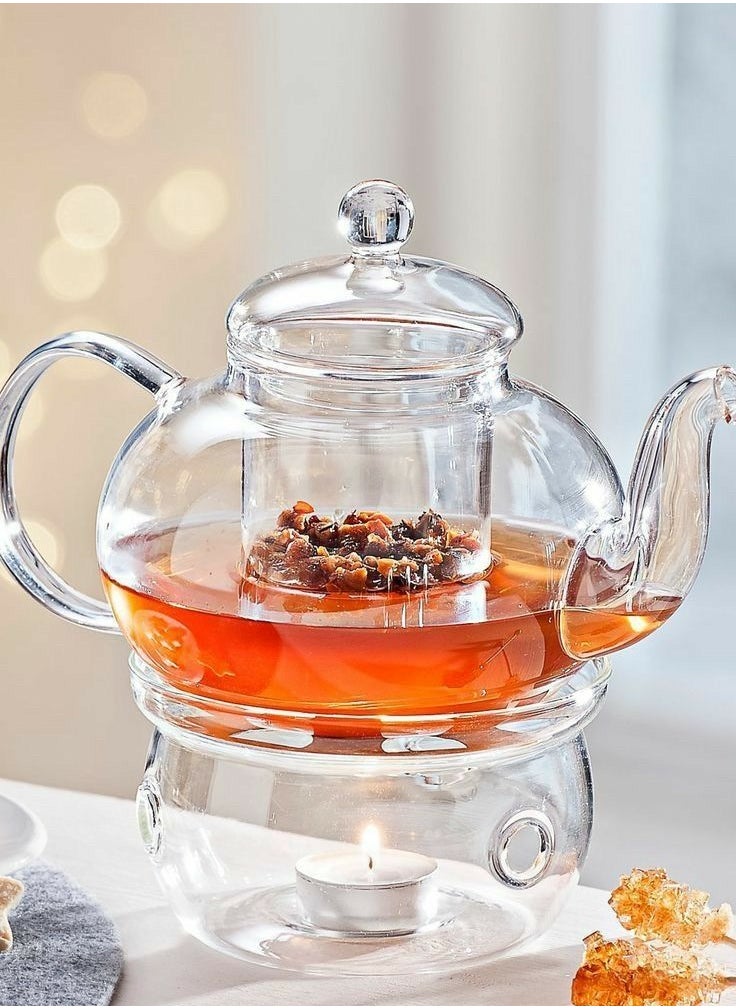 Glass Teapot 600ML With Tea Warmer