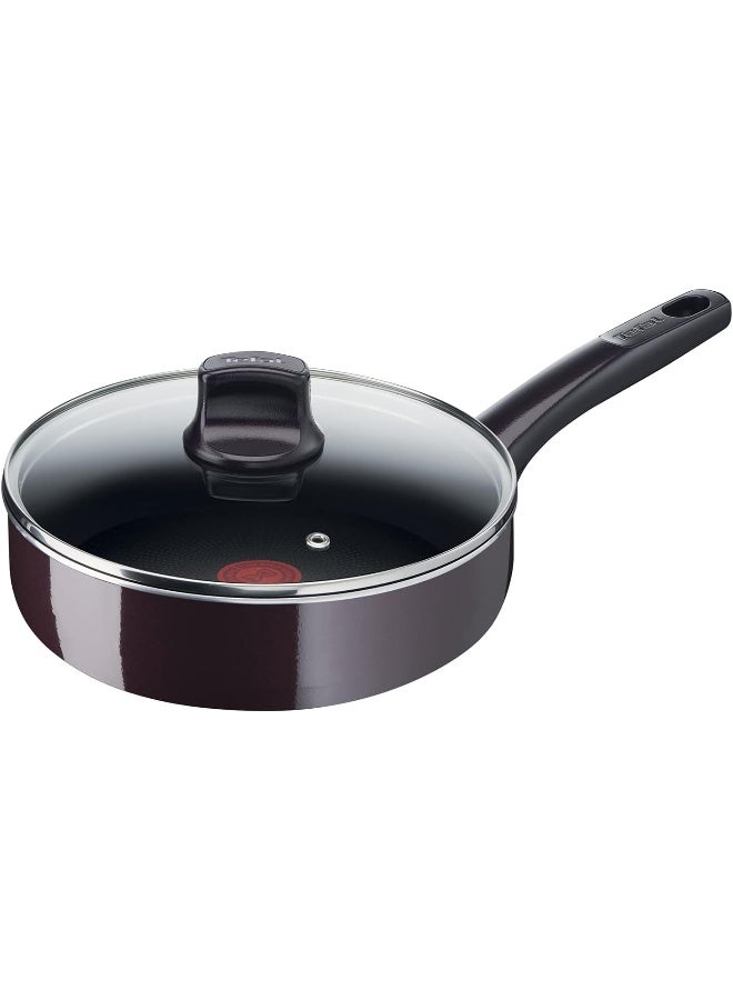 G6 Resist Intense 7 Pcs Cooking Set Aluminium stewpots 22/26 cm, frypan 28 cm, sautepan 24 cm Black/Clear 28cm Black/Clear 28cm