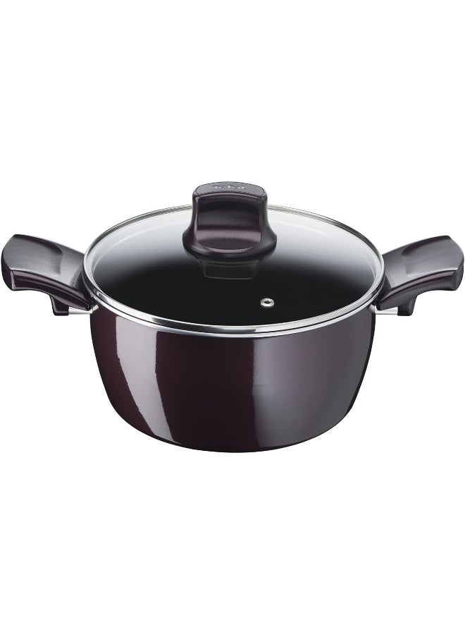 G6 Resist Intense 7 Pcs Cooking Set Aluminium stewpots 22/26 cm, frypan 28 cm, sautepan 24 cm Black/Clear 28cm Black/Clear 28cm