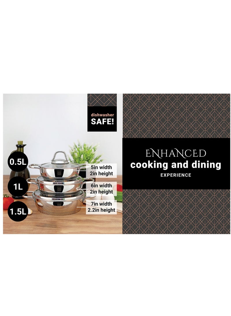 6 Pieces Stainless Steel Egg Pan Set, 5
