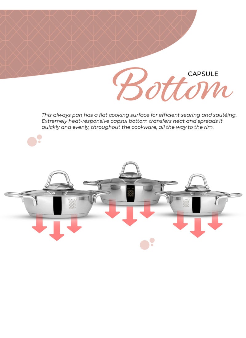 6 Pieces Stainless Steel Egg Pan Set, 5