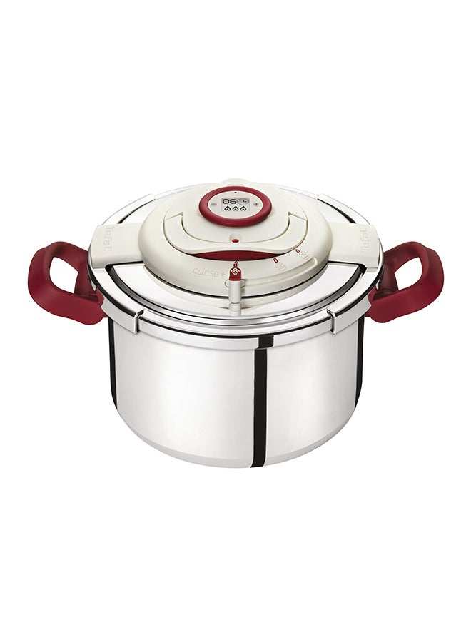 TEFAL Pressure Cooker | Clipso Precison 10 L | Stainless Steel | 2 Cooking Programs | Foldable Handles | Made in France | 2 Years Warranty | P4411562 Red and Silver 10.0Liters