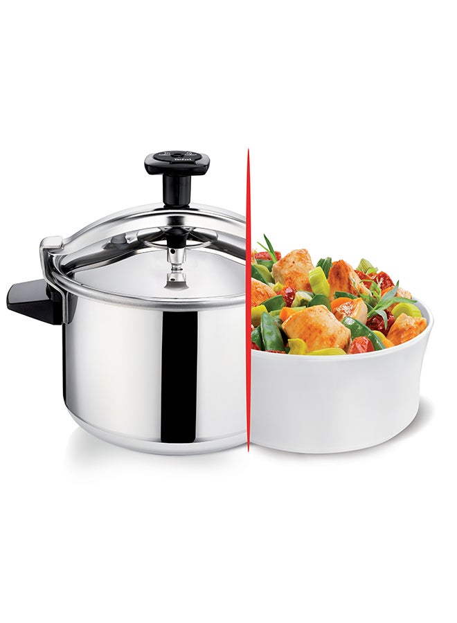 TEFAL Pressure Cooker | Authentique 6 L | Stainless Steel | 5 Security Sytems | all heat sources including induction | 2 Years Warranty |P0530734 Stainless Steel 6.0Liters